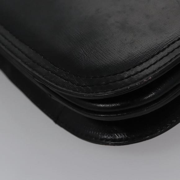 SAINT LAURENT Shoulder Bag Leather Black Auth BA779